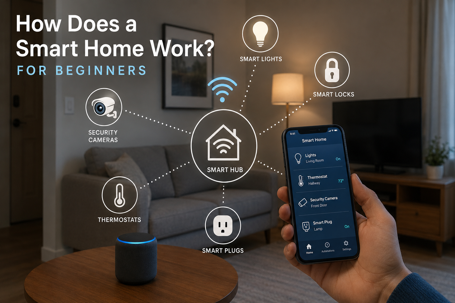 how does a smart home work modern connected smart home system controlled by smartphone